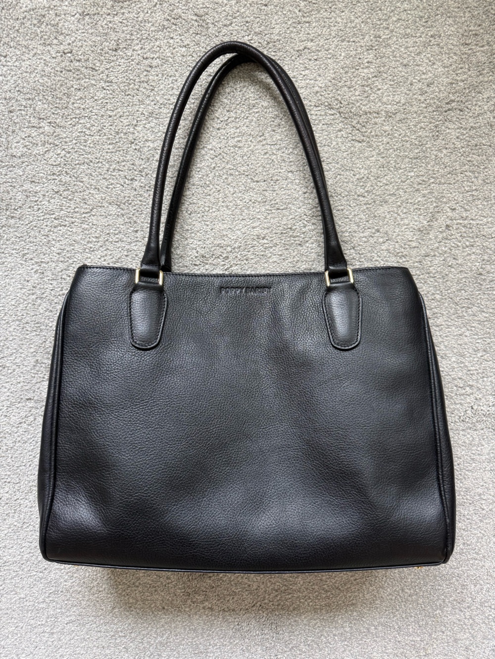 Poppy Barley Black Leather Coworker Tote